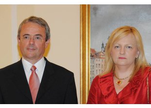 J.E Robert  Krmelj - Ambasador Republiki Słowenii w Polsce wraz z małżonką