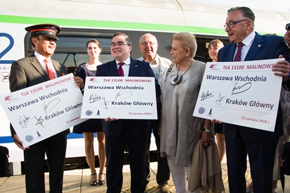 Uroczysty przejazd pociągu PKP InterCity TLK Malinowski
